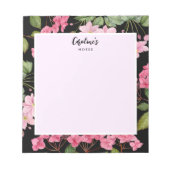 Wasserfarben-Rosa-Hydrangea und japanisches Anemon Notizblock (Vorderseite)