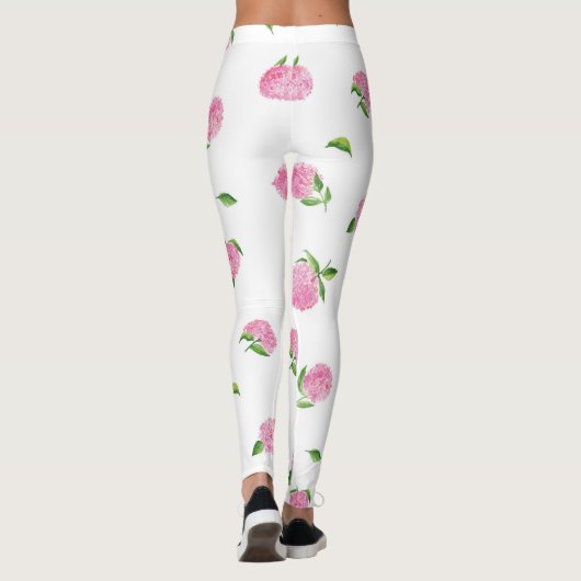 Wasserfarben-Rosa-Hydrangeas Leggings (Rückseite)