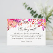 Wasserfarben Rosa lila Blumenhochzeit wünscht sich Begleitkarte (Stehend Vorderseite)