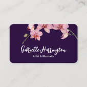 Wasserfarben Rosa Moth Orchideen Visitenkarte (Vorderseite)