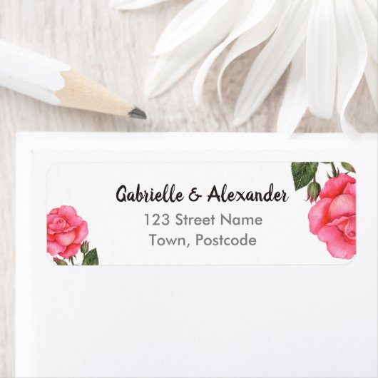 Wasserfarben Rosa Rose Botanische Blumenzwiebelges (Insitu)