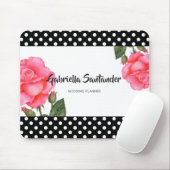 Wasserfarben Rosa Rose Botanische Blumenzwiebelkun Mousepad (Mit Mouse)