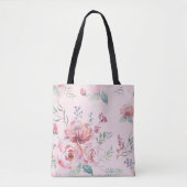 Wasserfarben-Rosa-Rosen-Tasche Tasche (Vorderseite)