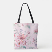 Wasserfarben-Rosa-Rosen-Tasche Tasche (Rückseite)