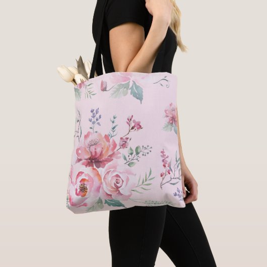 Wasserfarben-Rosa-Rosen-Tasche Tasche (Von Nahem)
