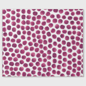 Wasserfarben Rosa Schwarz Polka Dots Muster Geschenkpapier (Flach)