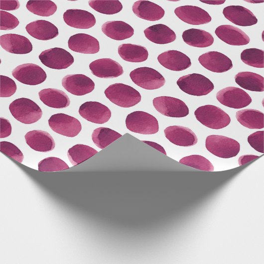 Wasserfarben Rosa Schwarz Polka Dots Muster Geschenkpapier (Ecke)