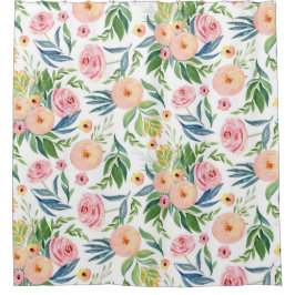 Wasserfarben, rosa und pfirsichfarben duschvorhang