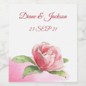 Wasserfarben Rosa Weinetikett (Einzelnes Label)