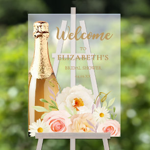 Wasserfarben-Rosafarbenes Brautparty-Willkommen Acrylschild