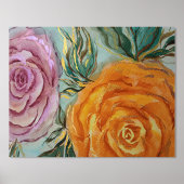 Wasserfarben-Rose Foliendrucke (Vorderseite)