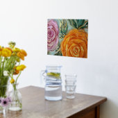 Wasserfarben-Rose Foliendrucke (Ablage(Küche))