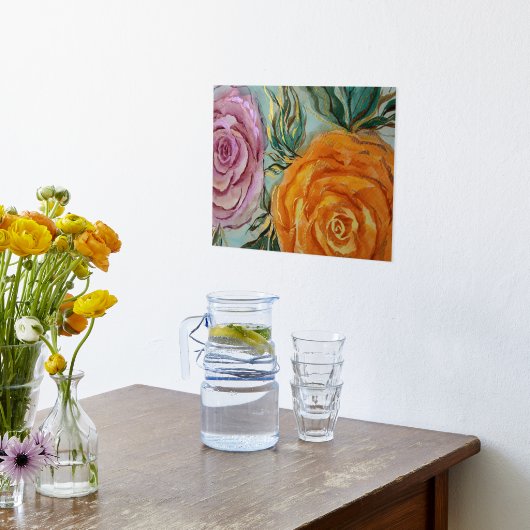 Wasserfarben-Rose Foliendrucke (Ablage(Küche))