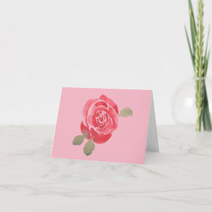 Wasserfarben-Rose geklappt dank Karte