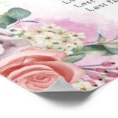 Wasserfarben-Rose Hochzeitstabelle Poster (Ecke)