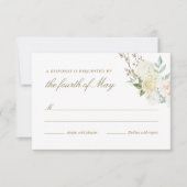 Wasserfarben-Rose-Hydrangea-Antwortkarte RSVP Karte (Vorderseite)