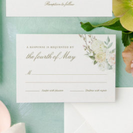 Wasserfarben-Rose-Hydrangea-Antwortkarte RSVP Karte