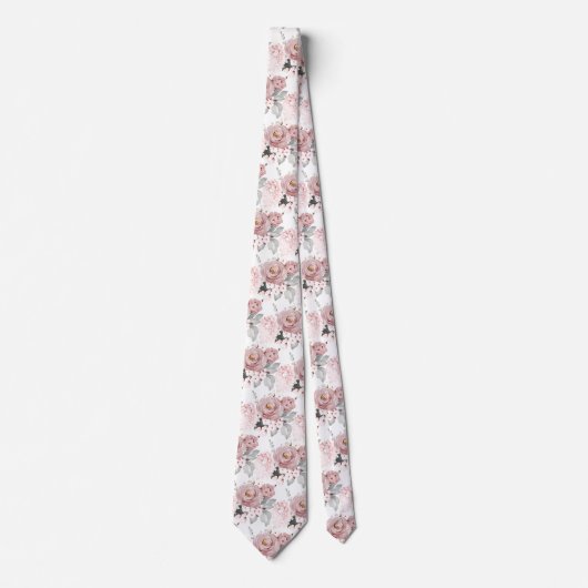 Wasserfarben-Rose Hydrangeas Neck Tie Krawatte (Vorderseite)