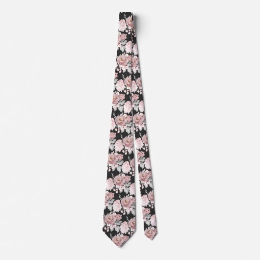 Wasserfarben-Rose Hydrangeas Neck Tie Krawatte (Vorderseite)