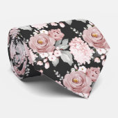 Wasserfarben-Rose Hydrangeas Neck Tie Krawatte (Gerollt)