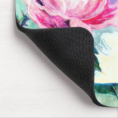 Wasserfarben-Rose und Schmetterling-Zitat Mousepad (Ecke)