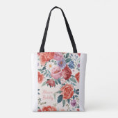 Wasserfarben-Rosen-Tasche  Tasche (Rückseite)