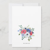Wasserfarben Rot, Weiß und Blau Anemone Baby Sprin Einladung (Rückseite)