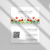 Wasserfarben Rote Poppies Frühlingsblumen Visitenkarte