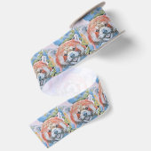 Wasserfarben - Roter Panda Satinband (Rückseite)