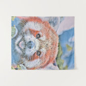Wasserfarben - Roter Panda Wandteppich (Vorderseite (Horizontal))