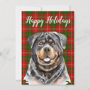 Wasserfarben-Rottweiler-Hund individuell Feiertagskarte