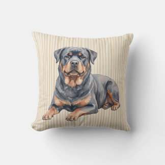 Wasserfarben-Rottweiler-Hund-Wurfkissenbezug Kissen