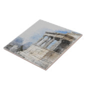 Wasserfarben Ruinen antiker Gebiete in Athen, Grie Fliese (Seite)