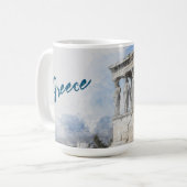 Wasserfarben Ruinen antiker Gebiete in Athen, Grie Kaffeetasse (Vorderseite Links)