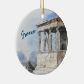 Wasserfarben Ruinen antiker Gebiete in Athen, Grie Keramik Ornament (Rechts)