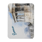 Wasserfarben Ruinen antiker Gebiete in Athen, Grie Magnet (Vertikal)