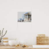 Wasserfarben Ruinen antiker Gebiete in Athen, Grie Poster (Küche)