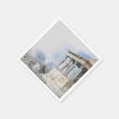 Wasserfarben Ruinen antiker Gebiete in Athen, Grie Serviette (Ecke)