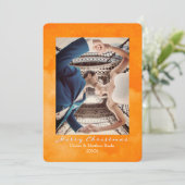 Wasserfarben Russet Orange Elegante Weihnachtskart Einladung (Stehend Vorderseite)