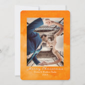 Wasserfarben Russet Orange Elegante Weihnachtskart Einladung (Vorderseite)