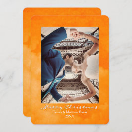 Wasserfarben Russet Orange Elegante Weihnachtskart Einladung