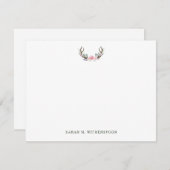 Wasserfarben Rustikale Blumenantler Mitteilungskarte (Vorne/Hinten)