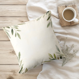 Wasserfarben Rustikale Olivenzweige Kissen