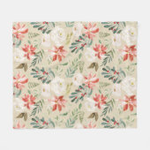 Wasserfarben rustikale Weihnachtsmuster-Blume Fleecedecke (Vorderseite (Horizontal))