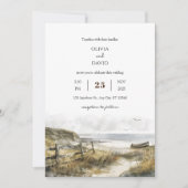 Wasserfarben Rustikales Küstengebiet Art Beach Hoc Einladung (Vorderseite)