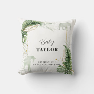 Wasserfarben-Safari-Giraffe-Elefant-Baby-Dusche Kissen