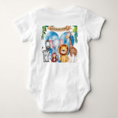 Wasserfarben Safari Tiere Kinderdusche Baby Strampler (Rückseite)