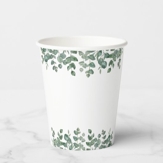 Wasserfarben Safari Tiere Kinderdusche Pappbecher (Rückseite)