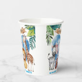 Wasserfarben Safari Tiere Kinderdusche Pappbecher (Links)