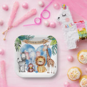 Wasserfarben Safari Tiere Kinderdusche Pappteller (Party)